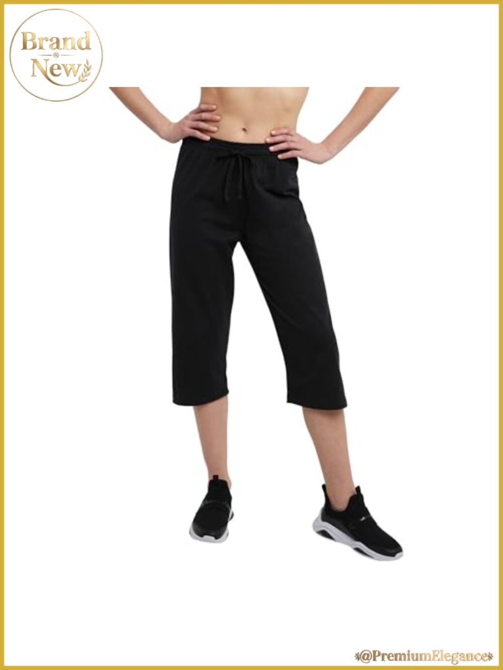 Champion Women's Cotton Lounge Capri Pants Mid Rise Drawstring